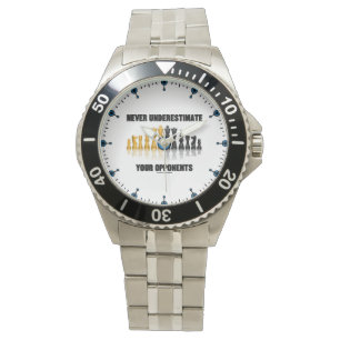 Reloj De Pulsera Nunca subestime su actitud del ajedrez de los