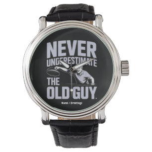 Reloj De Pulsera Nunca Subestimes El Viejo Guy Funny Disk Golf