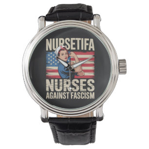 Reloj De Pulsera Nursetifa Enfermera Contra el Fascismo