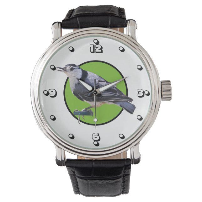 Reloj De Pulsera Nuthatch blanco (Anverso)