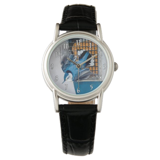 Reloj De Pulsera Nuthatch blanco en nieve (Anverso)