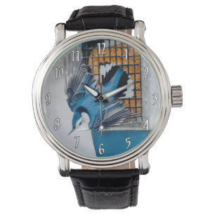 Reloj De Pulsera Nuthatch blanco en nieve