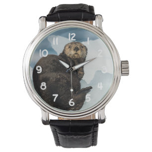 Reloj De Pulsera Nutria de mar de reclinación