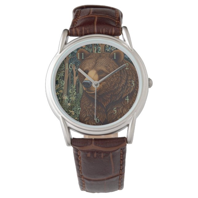 Reloj De Pulsera Obra de arte de boho de oso marrón retro (Anverso)