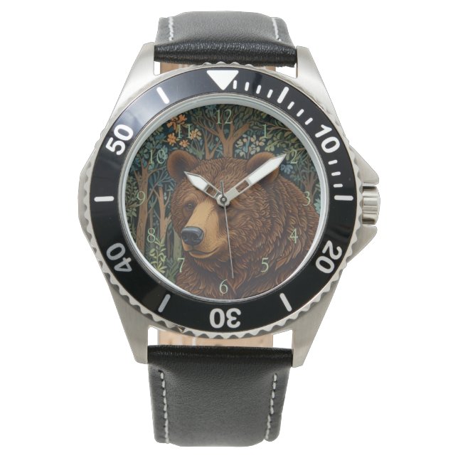 Reloj De Pulsera Obra de arte de boho de oso marrón retro (Anverso)