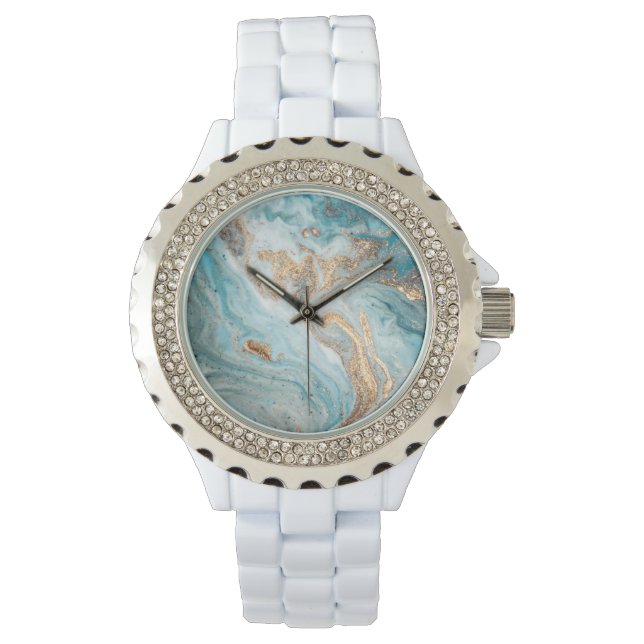 RELOJ DE PULSERA OBSERVACIÓN DE LA BANDA DE DIAMONTE AZUL MARBLE SW (Anverso)