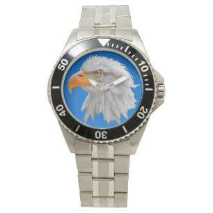Reloj De Pulsera Observación del águila calva de Alaska (azul)