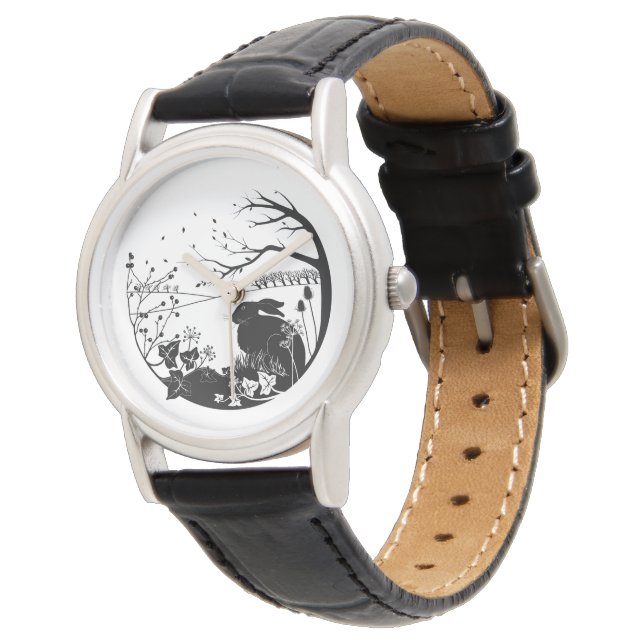 Reloj De Pulsera Observaciones de Hamid Design Leather Ladies (Angular)