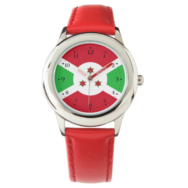 Reloj De Pulsera Observador de bandera de Burundi patriótico (Anverso)