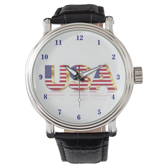 Reloj De Pulsera Observador de bandera de Estados Unidos Patriótico (Anverso)
