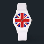 Reloj De Pulsera Observador de bandera de Jack de la Unión<br><div class="desc">Unión Jack Flag Watch del Reino Unido - Reino Unido,  que está en Gran Bretaña. La bandera Union Jack simboliza la unidad entre Inglaterra,  Escocia e Irlanda. Los colores de la bandera de la unión son rojo,  azul,  blanco. Este diseño también está disponible en muchos otros productos.</div>