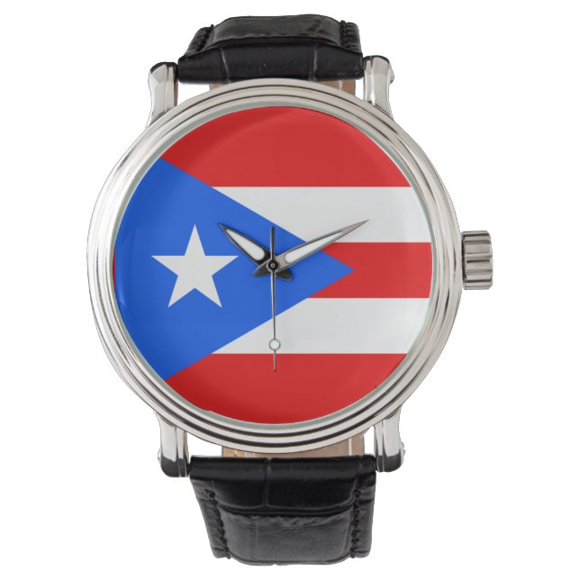 Reloj De Pulsera Observador de bandera de Puerto Rico (Anverso)