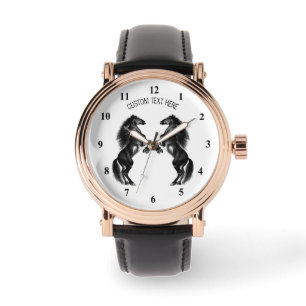 Reloj De Pulsera Observador de caballos con texto Personalizado