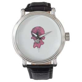 Reloj De Pulsera Observador de cráneo rosado