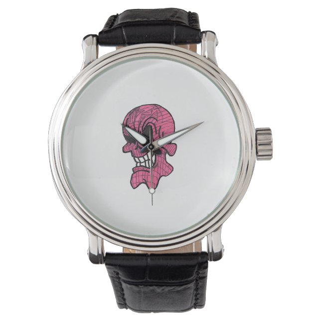 Reloj De Pulsera Observador de cráneo rosado (Anverso)