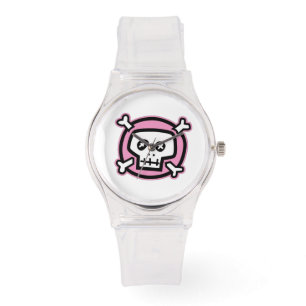 Reloj De Pulsera Observador de cráneo rosado