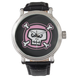 Reloj De Pulsera Observador de cráneo rosado