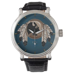 Reloj De Pulsera Observador de escritura de búfalos de las Naciones
