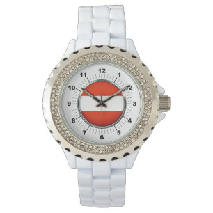 Reloj De Pulsera Observador de esmalte blanco Diamante de imitación