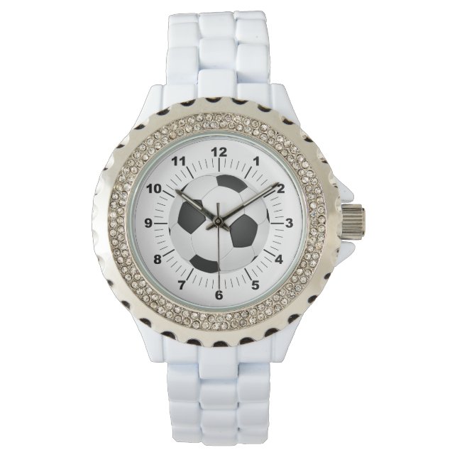 Reloj De Pulsera Observador de esmalte blanco Diamante de imitación (Anverso)