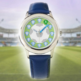 Reloj De Pulsera Observador de fútbol infantil con Camisetas azul c