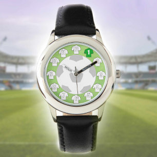 Reloj De Pulsera Observador de fútbol infantil con Camisetas blanco