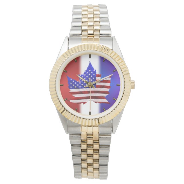 Reloj De Pulsera Observador de la bandera de EE. UU. / Canadá Watch (Anverso)
