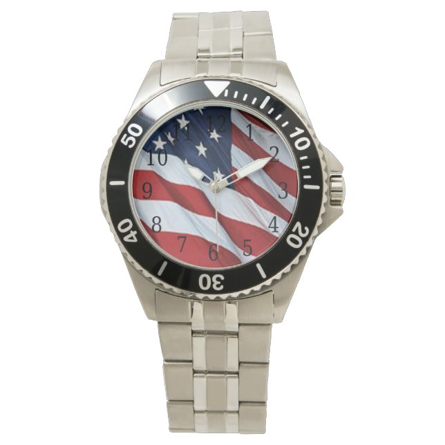 Reloj De Pulsera Observador de la bandera estadounidense (Anverso)