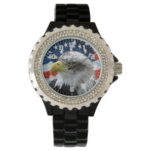 Reloj De Pulsera Observador de la bandera estadounidense del águil