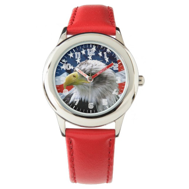 Reloj De Pulsera Observador de la bandera estadounidense del águila (Anverso)
