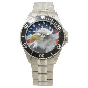 Reloj De Pulsera Observador de la bandera estadounidense del águila