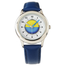 Reloj De Pulsera Observador de la correa de cuero azul de la bander