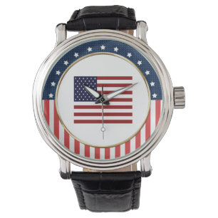 Reloj De Pulsera Observador de muñecas patrióticas de la bandera es