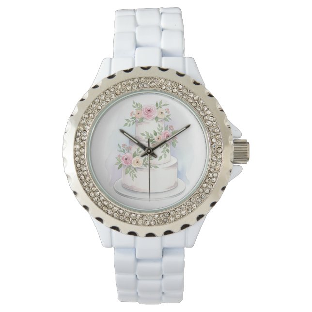 Reloj De Pulsera Observador de novias de la Boda Diamante de imitac (Anverso)