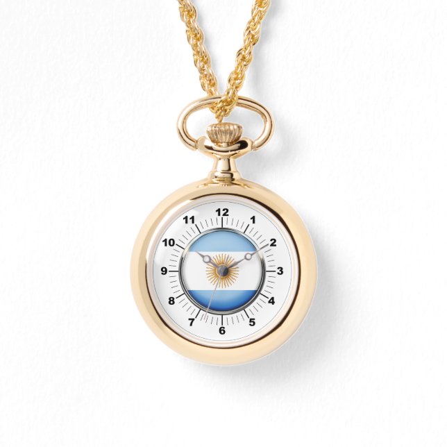 Reloj De Pulsera Observador de oro con bandera argentina (Anverso)