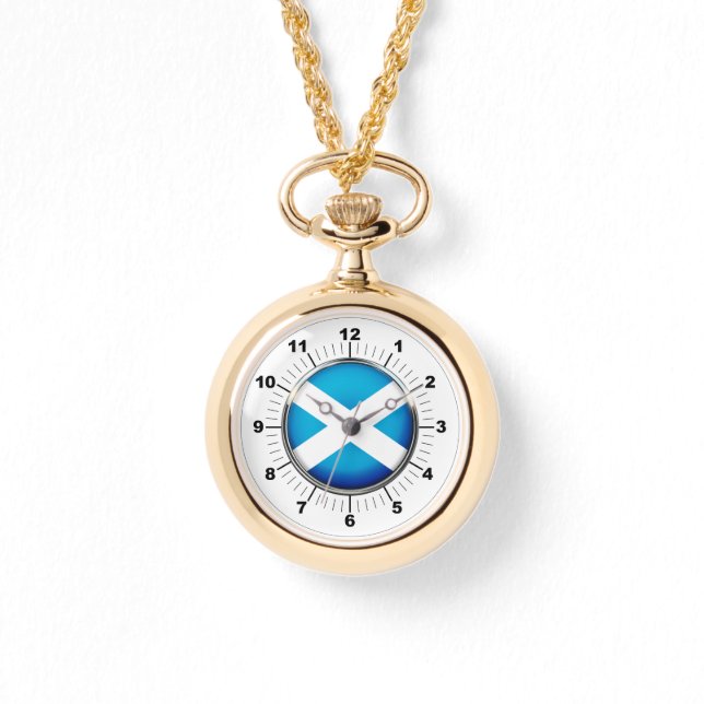 Reloj De Pulsera Observador de oro con bandera de Escocia femenina (Anverso)