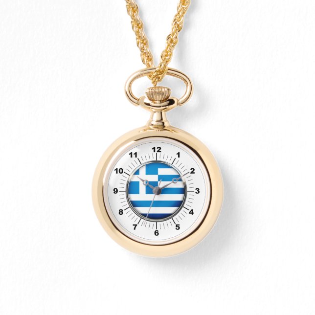 Reloj De Pulsera Observador de oro con bandera griega femenina enar (Anverso)