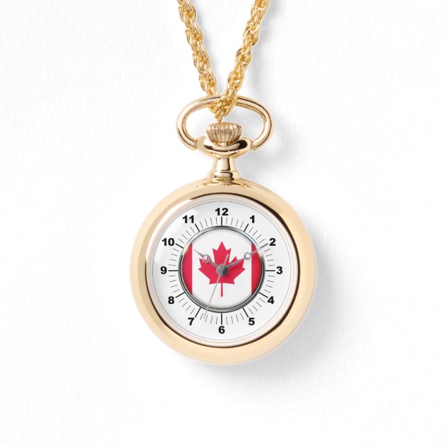 Reloj De Pulsera Observador de oro de bandera de Canadá para mujere (Anverso)