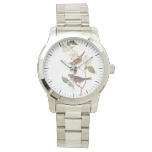 Reloj De Pulsera Observador de pájaro de espárrago blanco
