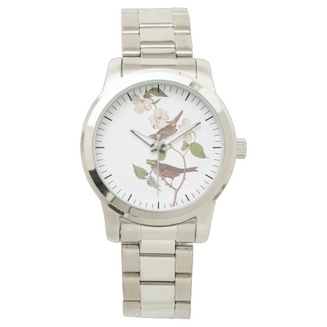 Reloj De Pulsera Observador de pájaro de espárrago blanco (Anverso)