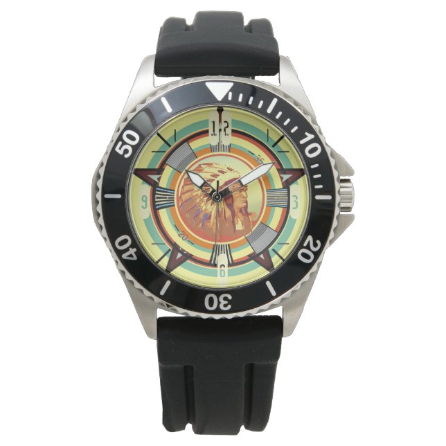 Reloj De Pulsera Observador de patrón de prueba de cabeza india (Anverso)