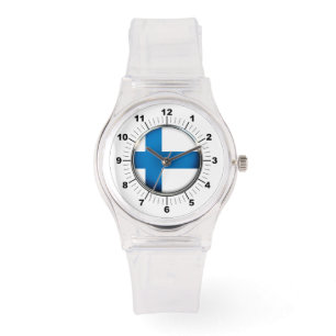 Reloj De Pulsera Observador de silicio rosa de la bandera de Finlan