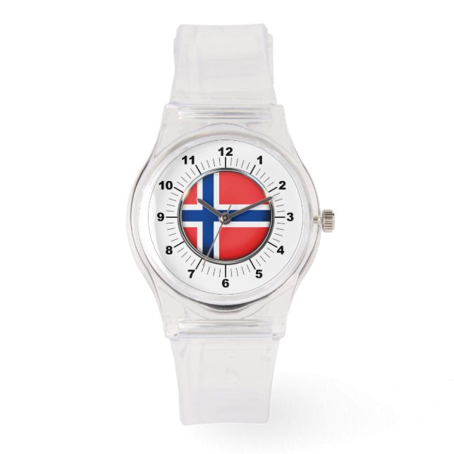 Reloj De Pulsera Observador de silicio rosa de la bandera noruega f (Anverso)