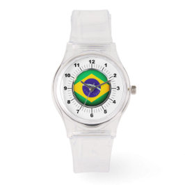 Reloj De Pulsera Observador deportivo con bandera brasileña de sili