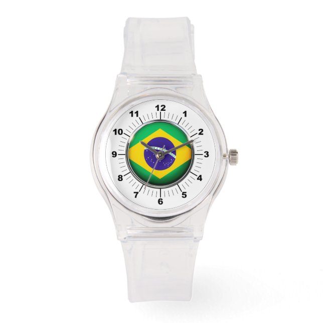 Reloj De Pulsera Observador deportivo con bandera brasileña de sili (Anverso)