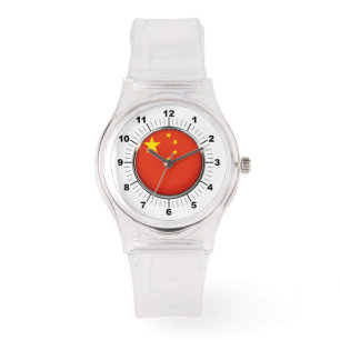 Reloj De Pulsera Observador deportivo de bandera china con bandera 