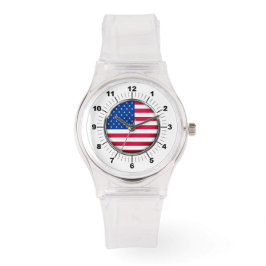Reloj De Pulsera Observador deportivo de bandera estadounidense con