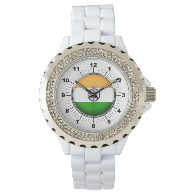 Reloj De Pulsera Observador Diamante de imitación de la bandera de  (Anverso)