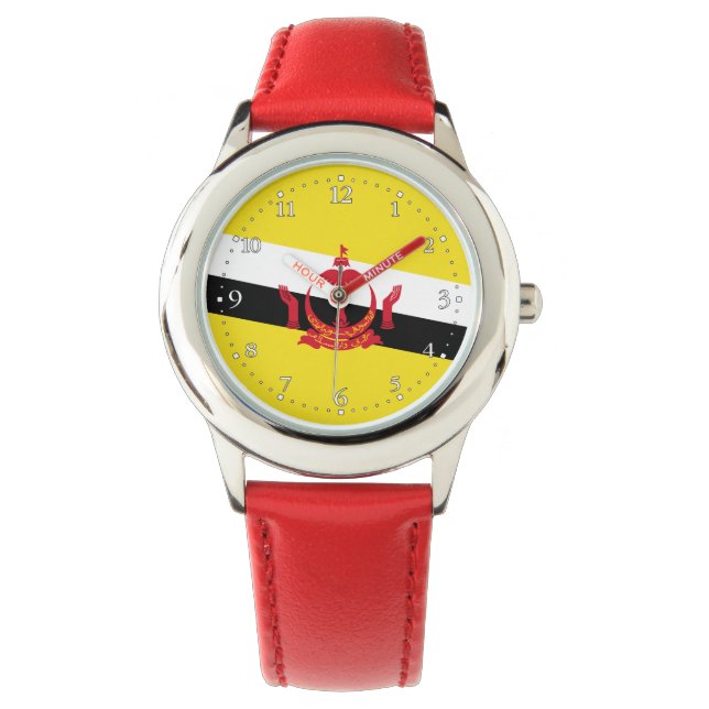 Reloj De Pulsera Observador Patriótico de Bandera de Brunei (Anverso)