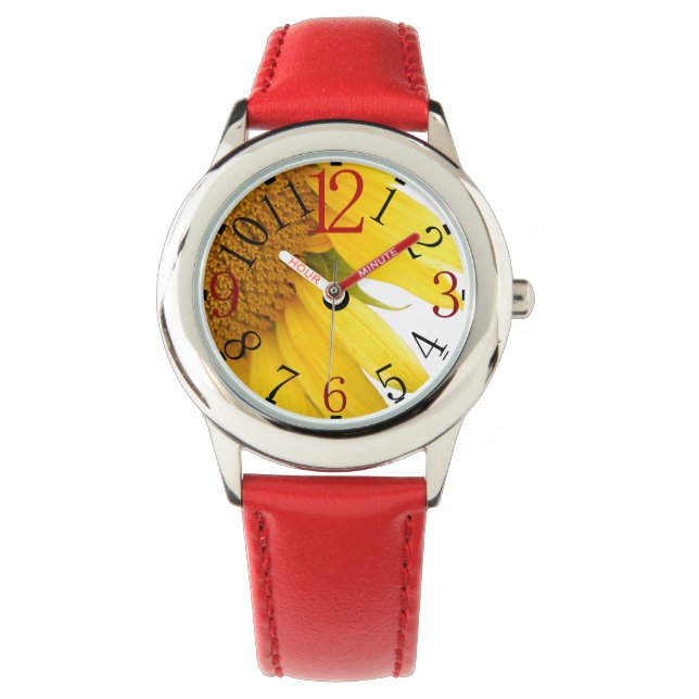 Reloj De Pulsera Observar con girasol (Anverso)